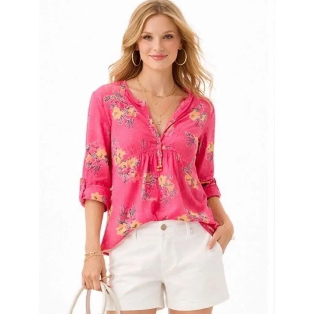 Lilly Pulitzer Clementine Top Hottie Pink